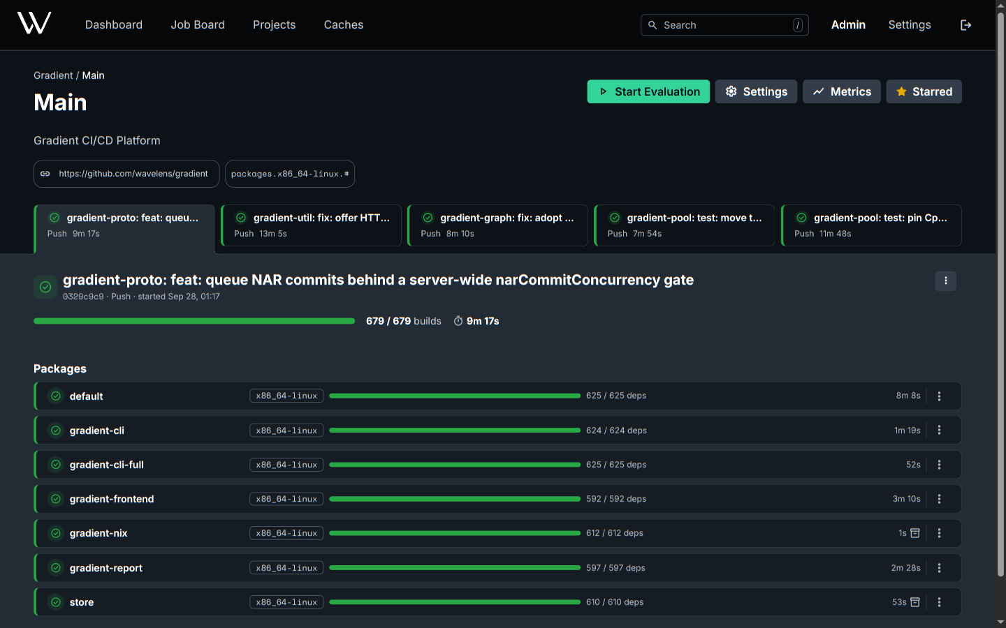 The Gradient web interface
